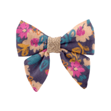 Mini bow tie clip hippie fleurie