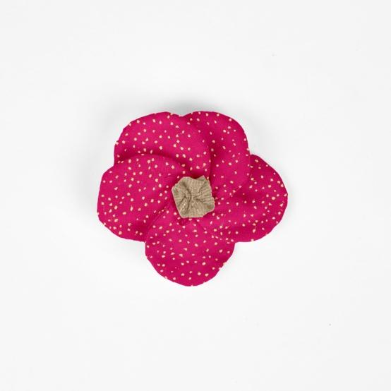 Flower petal hair slide small  fuchsia pailleté