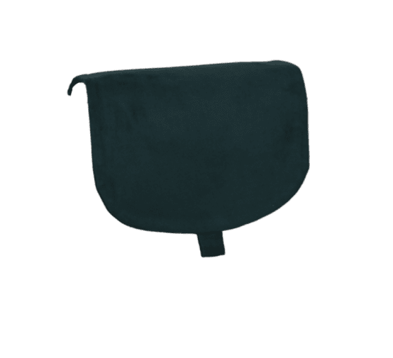 Flap of small shoulder bag suédine vert foncé
