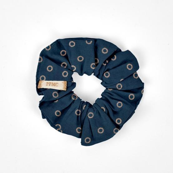 Small scrunchie bulle bronze marine