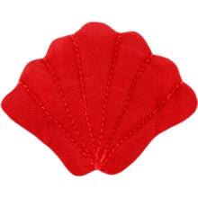 Shell hair-clips tangerine red