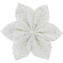 Star flower 4 hairslide white sequined
