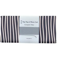 Coupon tissu 50 cm striped  ivory navy
