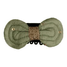 Noeud Anti-Glisse hair slide almond green with golden dots gauze