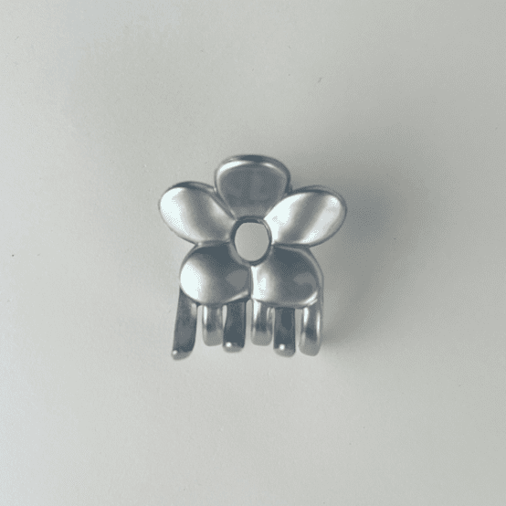 Small Flower Hair Clip satin silver