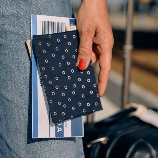 Passport cover bulle bronze marine