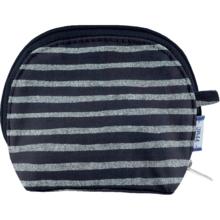 gusset coin purse striped silver dark blue