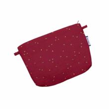 Tiny coton clutch bag gaze pois or grenat