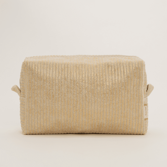 Rectangular toiletry bag gold large corduroy