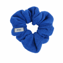 Small scrunchie navy blue terry towelling