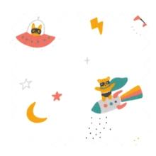 Cotton fabric ex2478 super hero in rocket