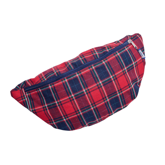 Small banana bag tartan rouge