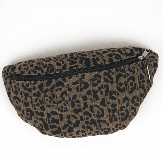 Small banana bag mocha quilted leopard