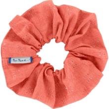 Scrunchie gaze dentelle corail