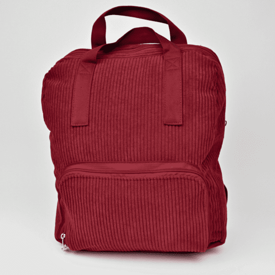 Foldable rucksack Gaby burgundy large corduroy