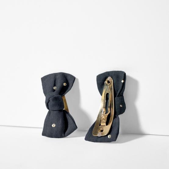 Small bows hair clips gaze pois or marine