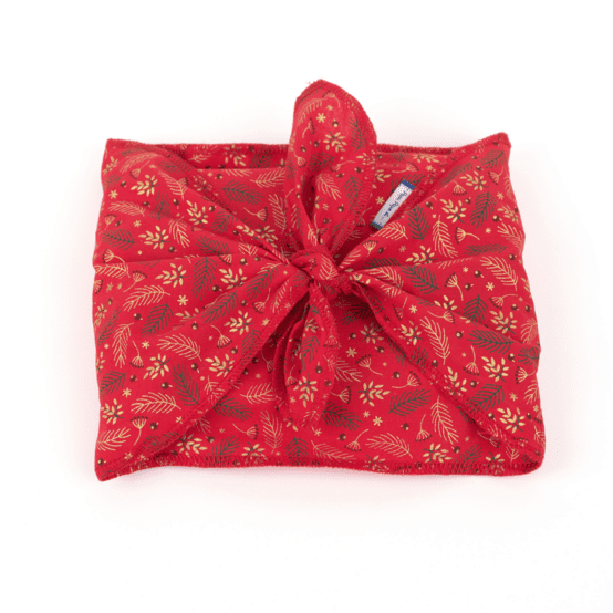 Fupochiki M (17.5 x 24 cm) ex2557 christmas mini holly foliage red gold