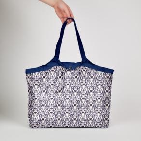 Pleated tote bag - Medium size scandinavia bleu