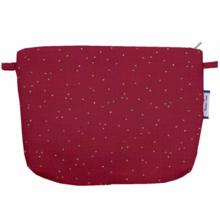 Coton clutch bag gaze pois or grenat