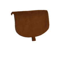 Flap of small shoulder bag suédine fauve