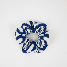 Scrunchie jacquard bleu