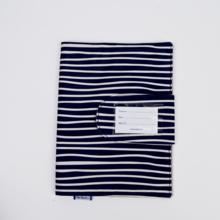 Health book cover striped  ivory navy