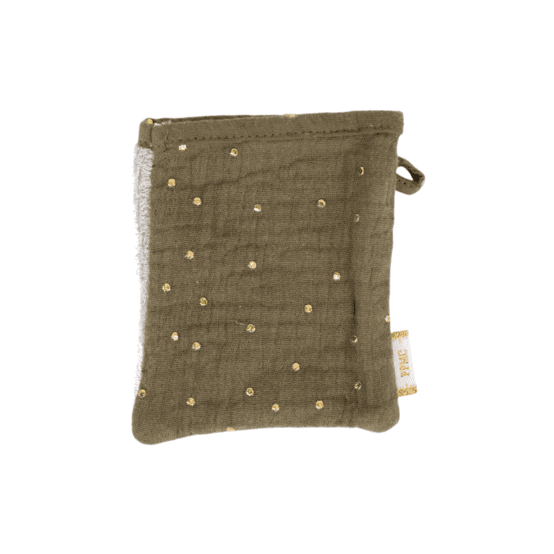 Make-up Remover Glove gaze pois or kaki