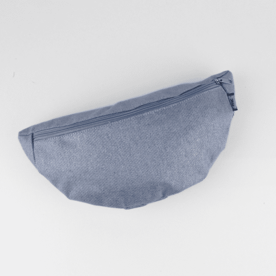 Small banana bag iridescent denim