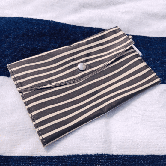 Wallet striped  ivory navy