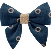 Mini bow tie clip bulle bronze marine
