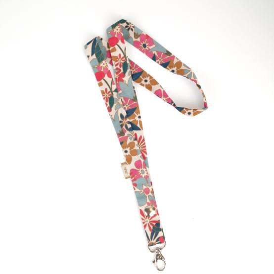 Lanyard necklace cerise en fleur