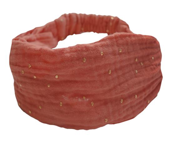 Headscarf headband- child size gaze pois or rose blush