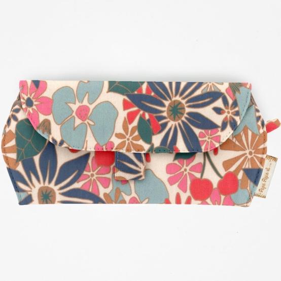 Glasses case cerise en fleur