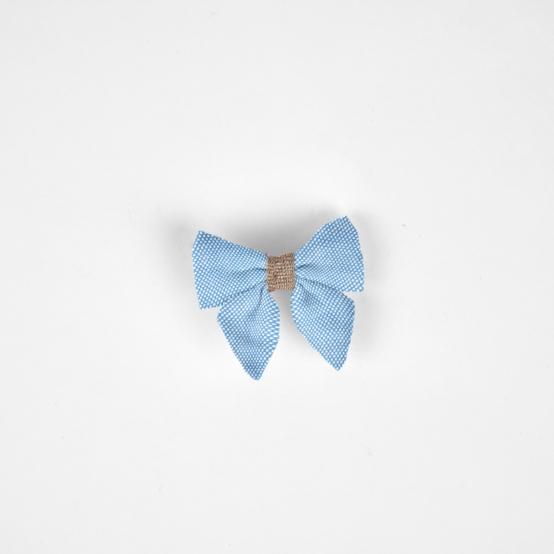 Mini bow tie clip oxford blue