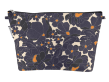 Cosmetic bag with flap pensées marines
