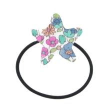 Pony-tail elastic hair star pastel fleuri