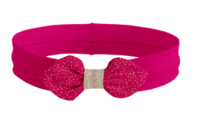 Jersey knit baby headband fuchsia pailleté