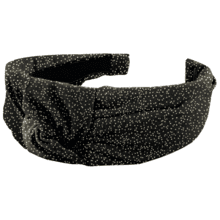 Large Crossed Headband glitter black