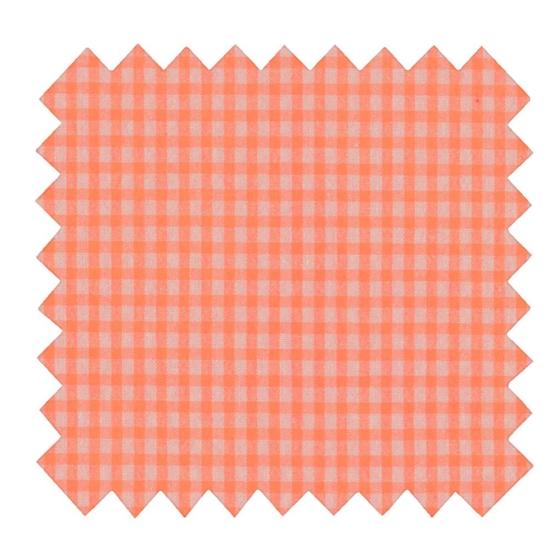 Cotton fabric neon orange gingham