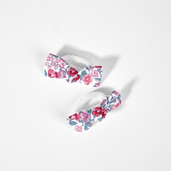 Small Elastics bows rose grenadine