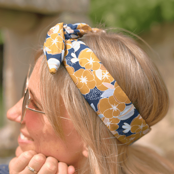 Wire headband retro coton d'or