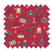 Cotton fabric ex2349 red gold christmas gifts