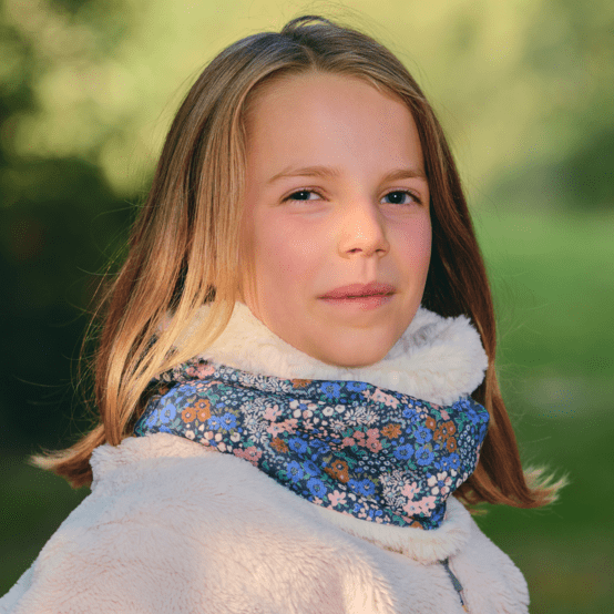 Children fur scarf snood monet lilas