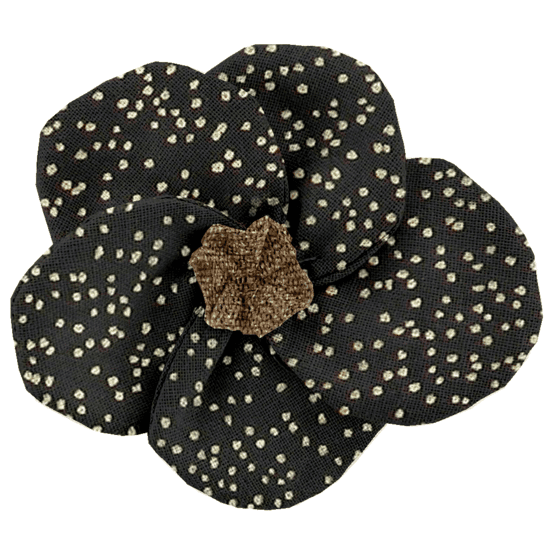 Flower petal hair slide small  glitter black