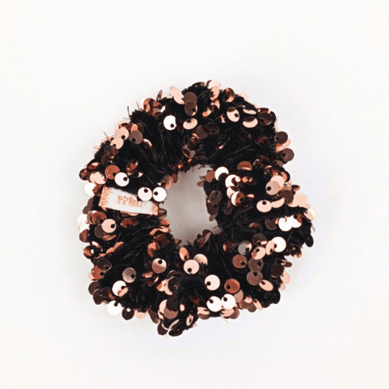 Small scrunchie bronze sequins