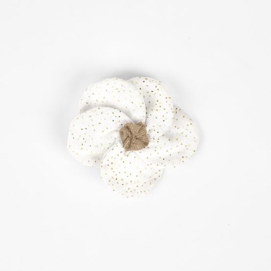 Flower petal hair slide small  white sequined