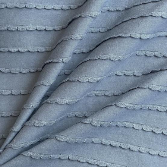 Jersey fabric blue scallop
