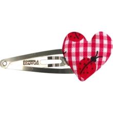 Heart hair-clips ladybird gingham