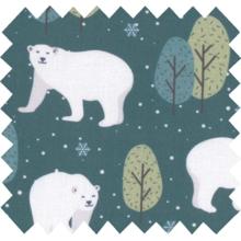 Cotton fabric ex2244 blue green polar bears