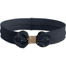 Jersey knit baby headband gaze pois or marine